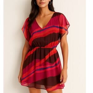 Express Double-V Striped Dress NWT
